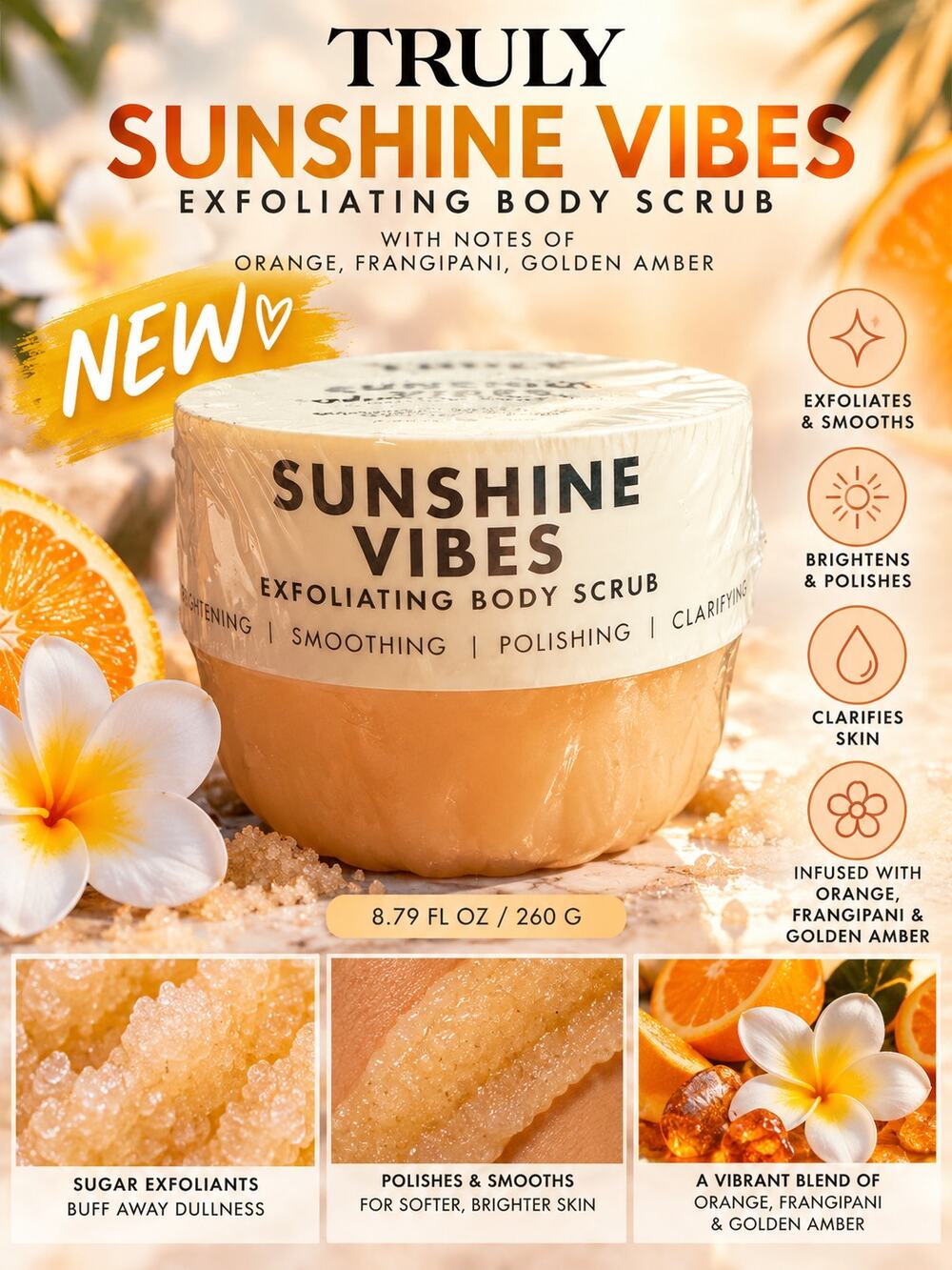 Truly Sunshine Vibes Exfoliating Body Scrub NEW